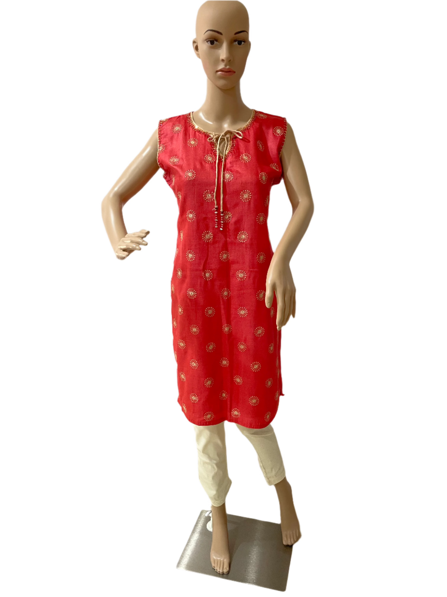 Deep Blush Kurti, cotton silk with delicate embroidery